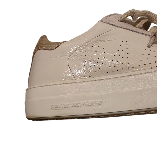 P448 Thea Leather Suede Platform Sneakers Size 38 You can Surf Later Skater - Picture 8 of 10